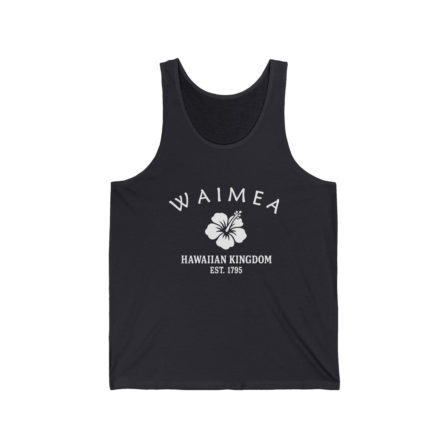 Waimea Hawaii Unisex Cotton Jersey Tank Top - White Logo