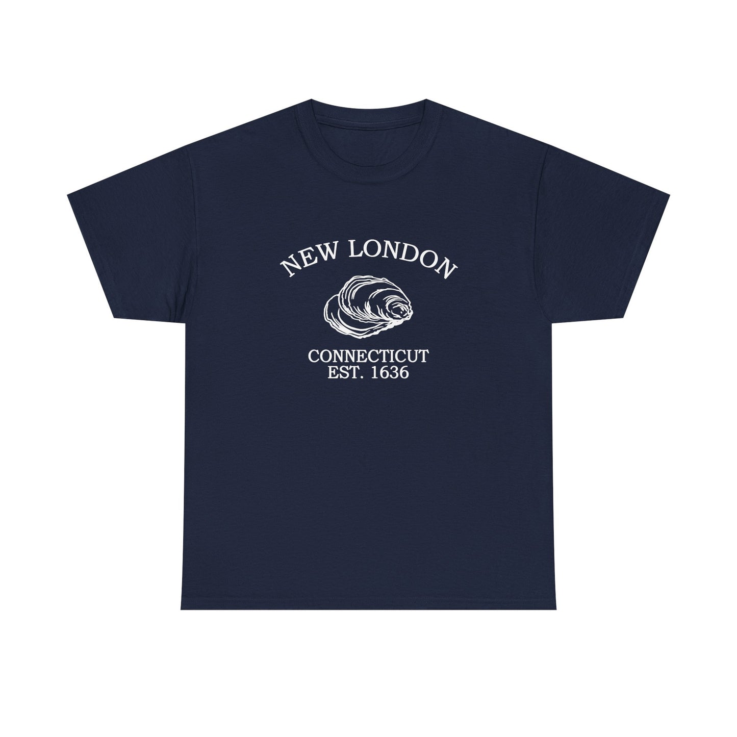 New London Connecticut Vintage Retro Unisex Heavy Cotton Tee - White Logo