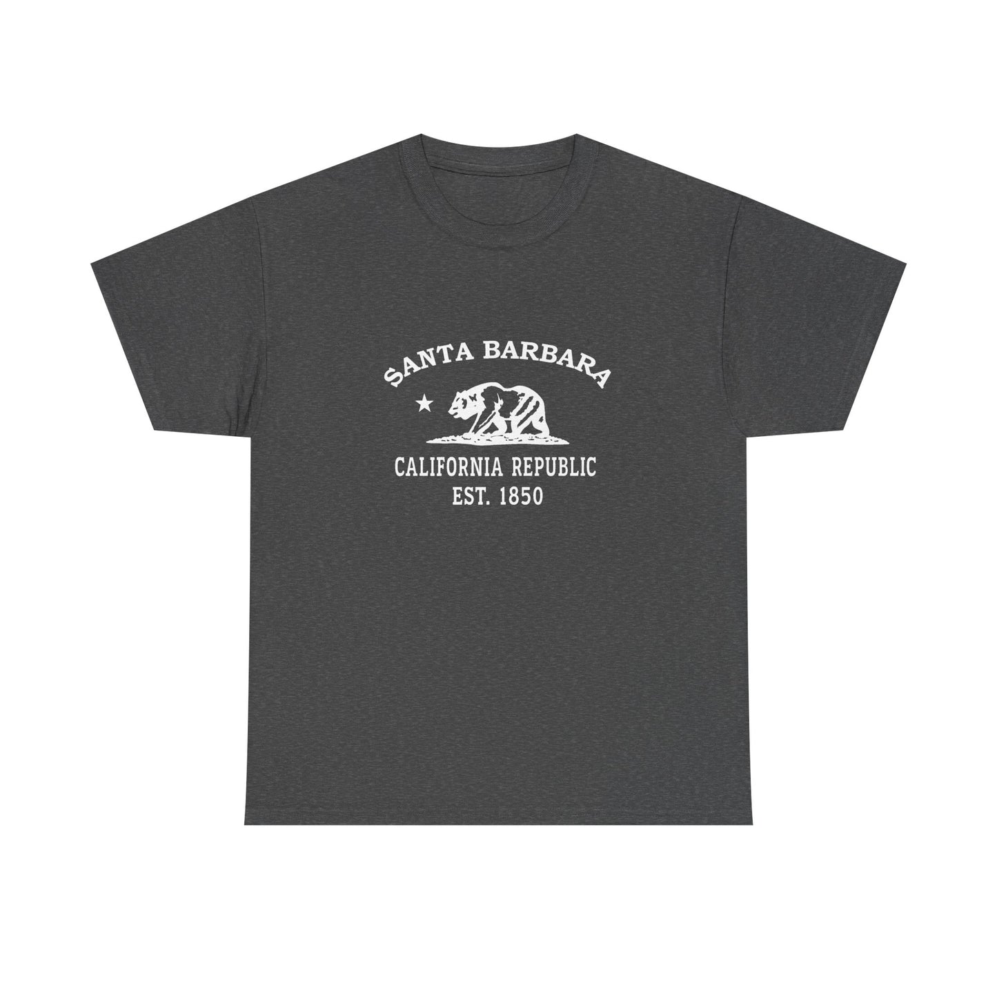 Santa Barbara California Vintage Retro Unisex Heavy Cotton Tee - White Logo