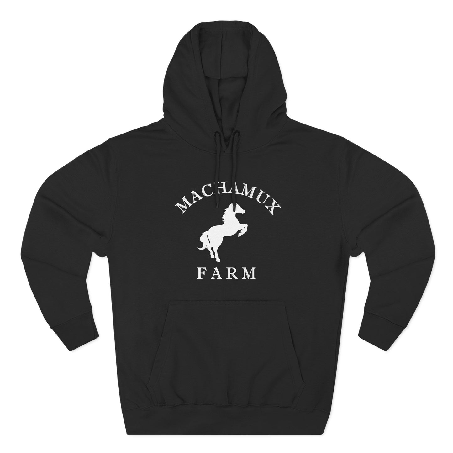 Machamux Farm Vintage Retro Unisex Heavy Cotton Hoodie - White Logo