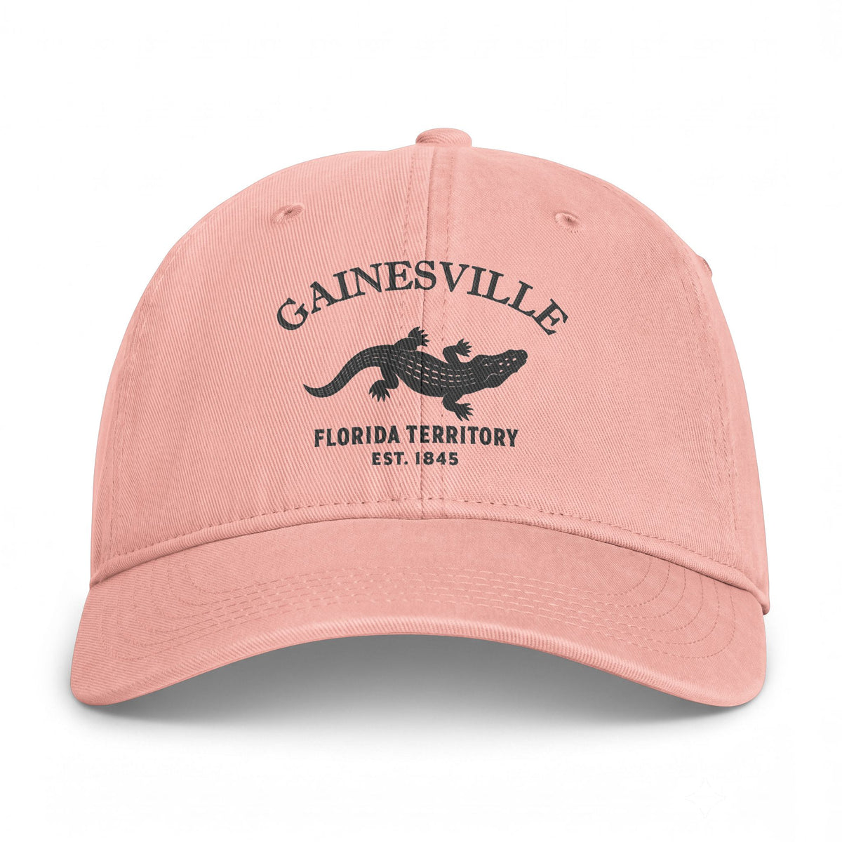 Gainesville Florida Distressed Cotton Cap - Charcoal Print Logo