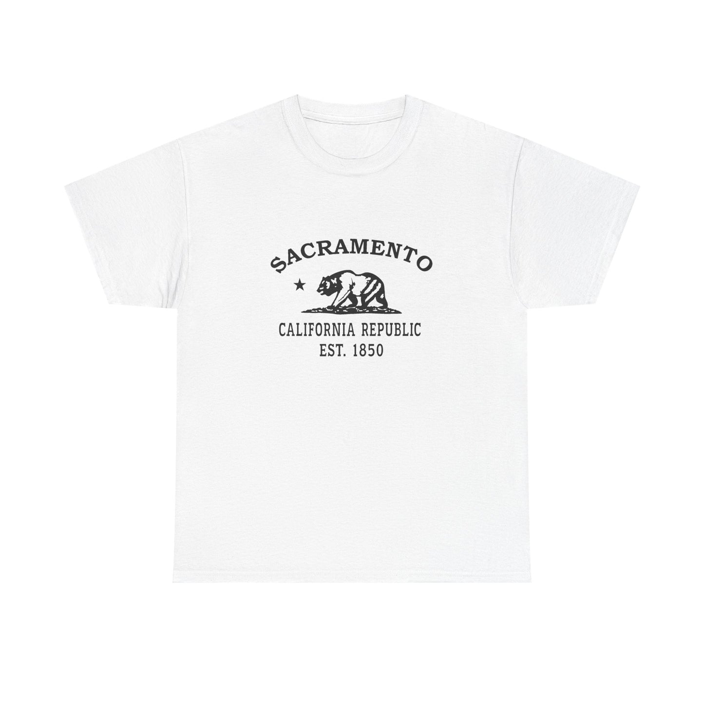 Sacramento California Vintage Retro Unisex Heavy Cotton Tee - Black Logo