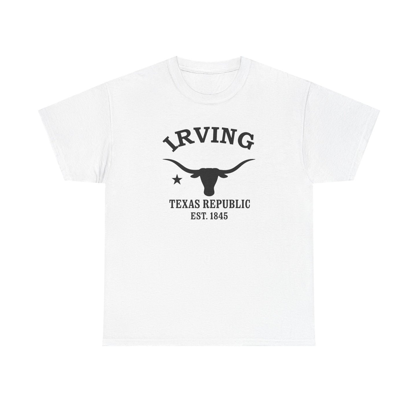 Irving Texas Vintage Retro Unisex Heavy Cotton Tee - Black Logo