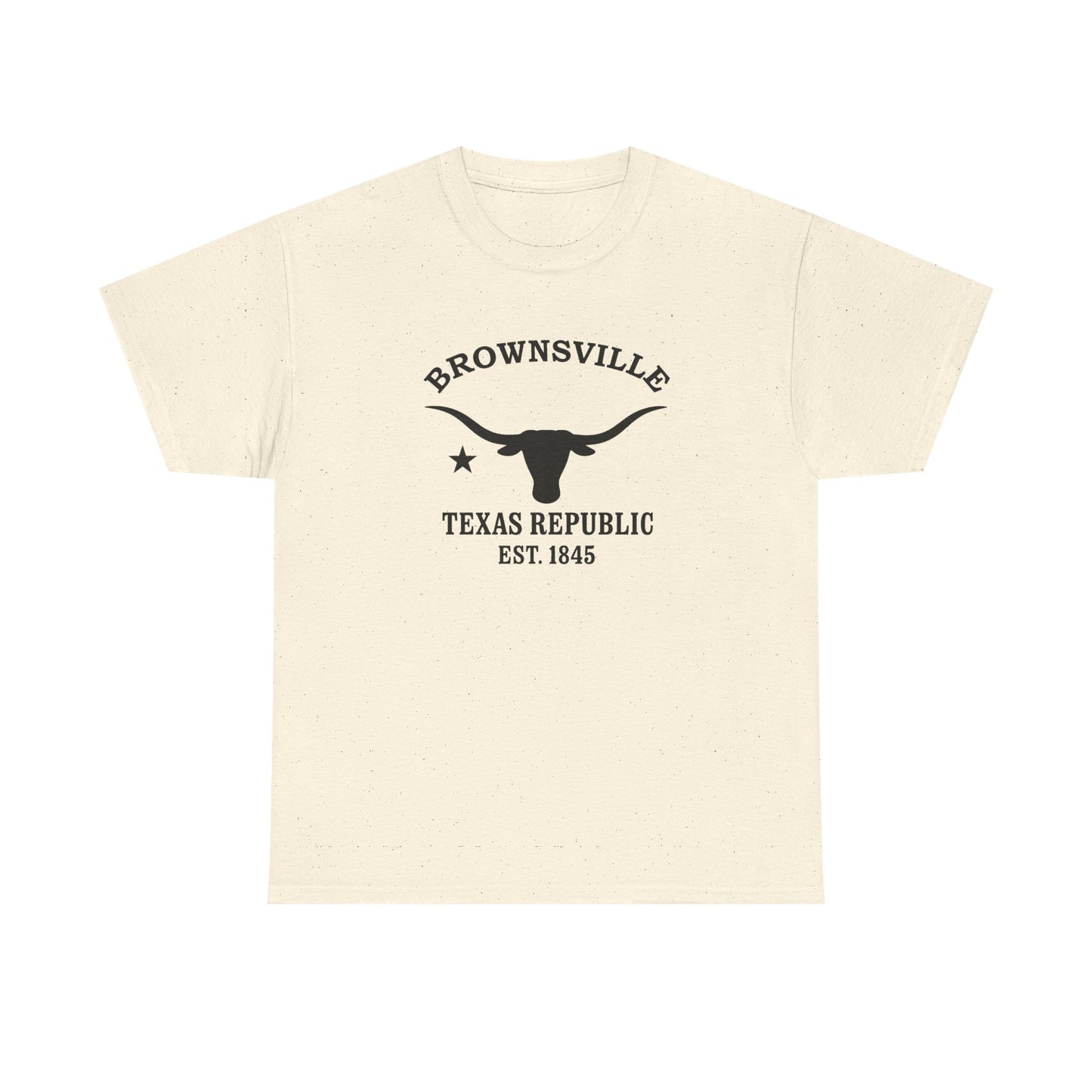 Brownsville Texas Vintage Retro Unisex Heavy Cotton Tee - Black Logo