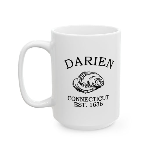 Darien Connecticut Vintage Retro Ceramic Mug - Black Logo