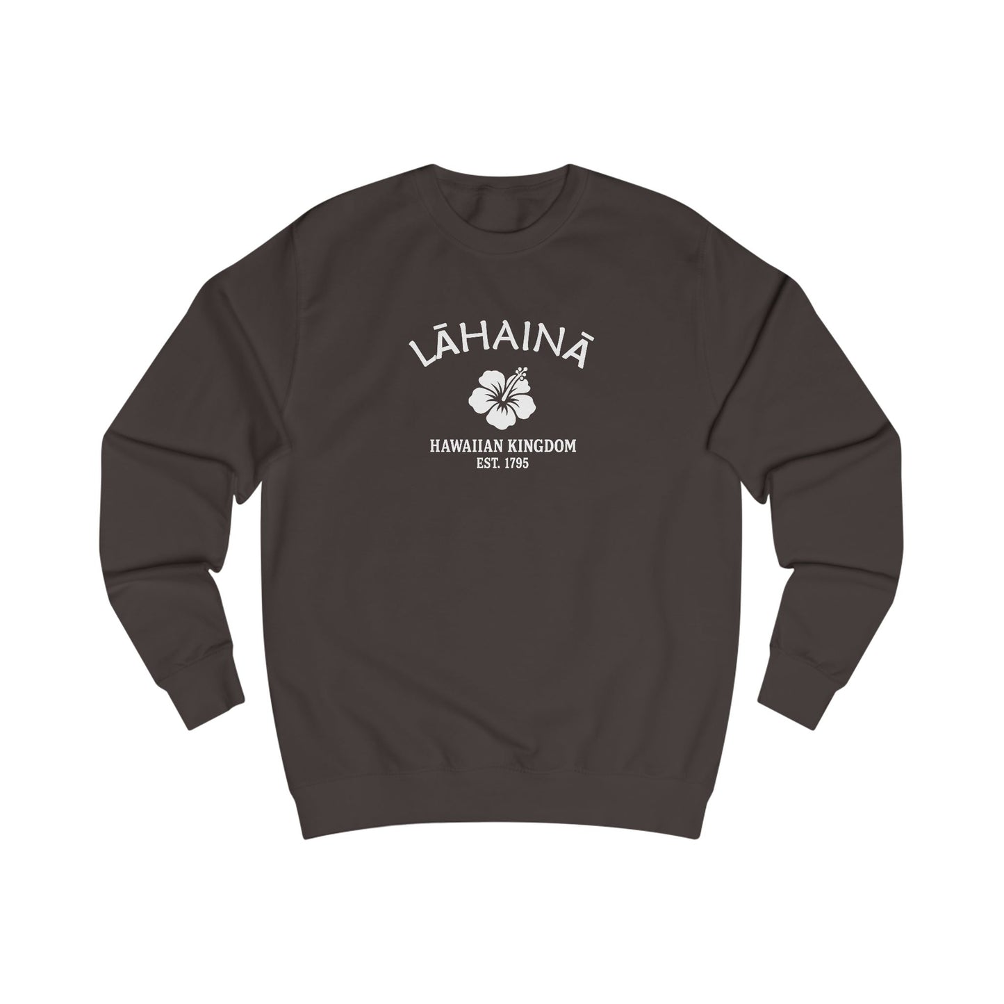 Lahaina Hawaii Vintage Retro Premium Crewneck Sweatshirt - White Logo - Bottle Green