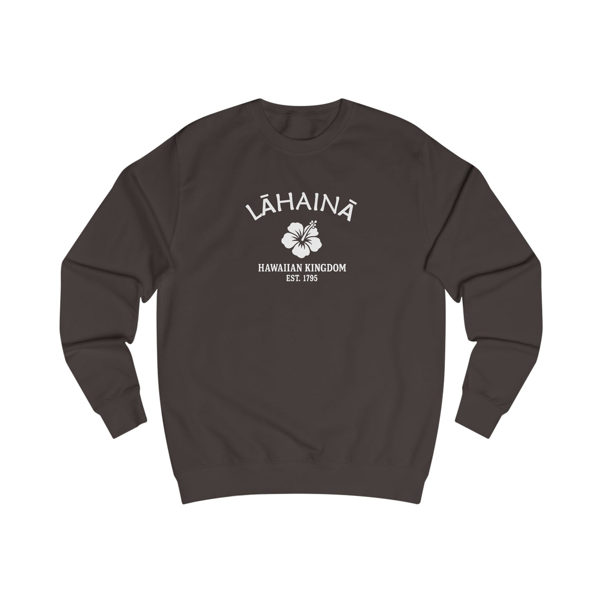 Lahaina Hawaii Vintage Retro Premium Crewneck Sweatshirt - White Logo - Bottle Green