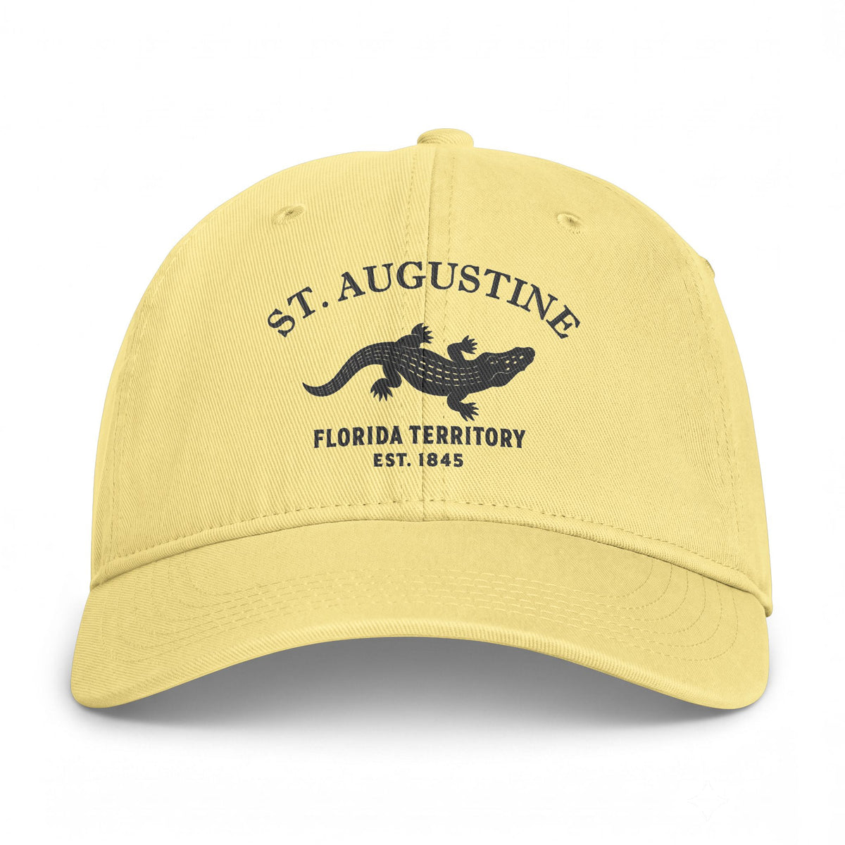 St Augustine Florida Distressed Cotton Cap - Charcoal Print Logo