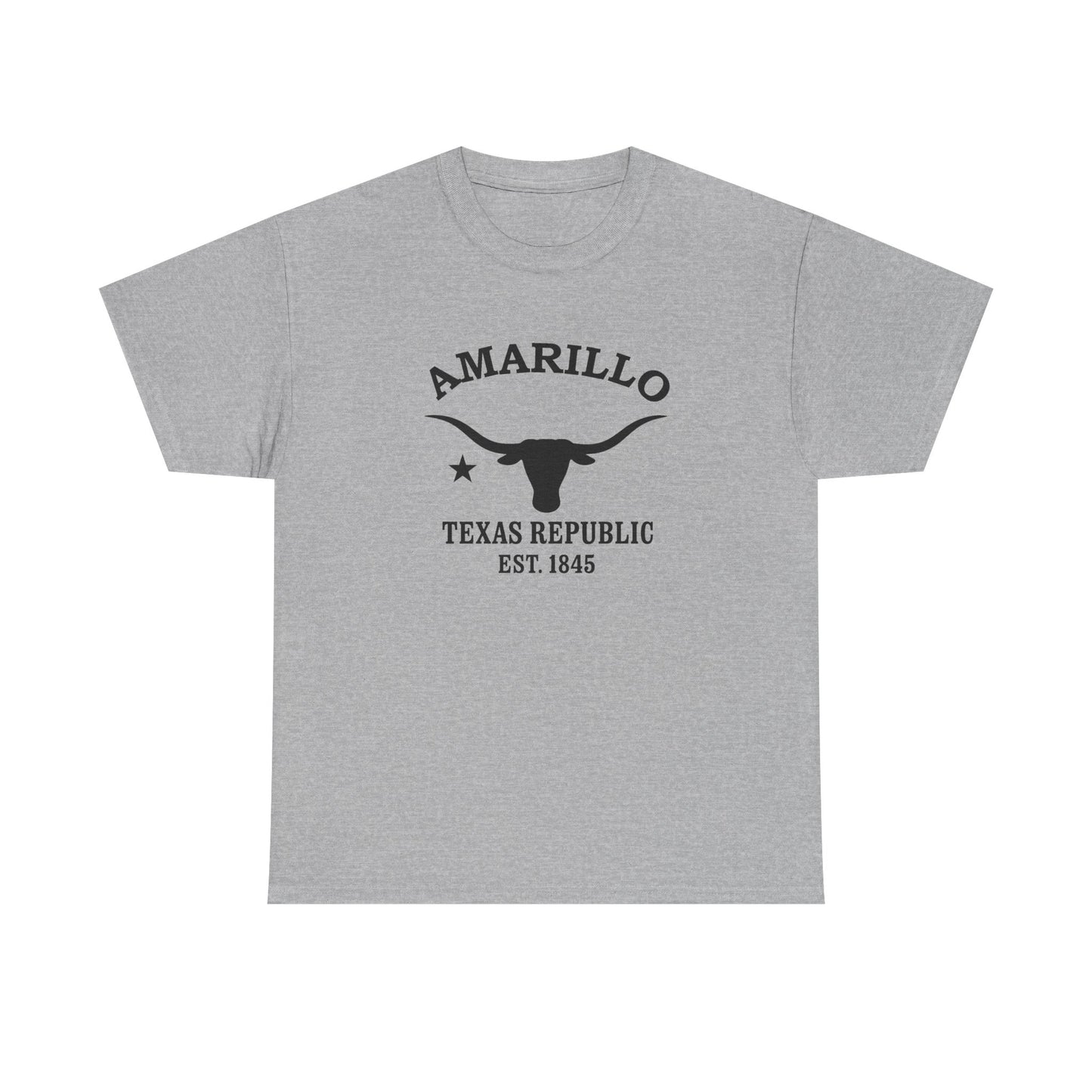 Amarillo Texas Vintage Retro Unisex Heavy Cotton Tee - Black Logo