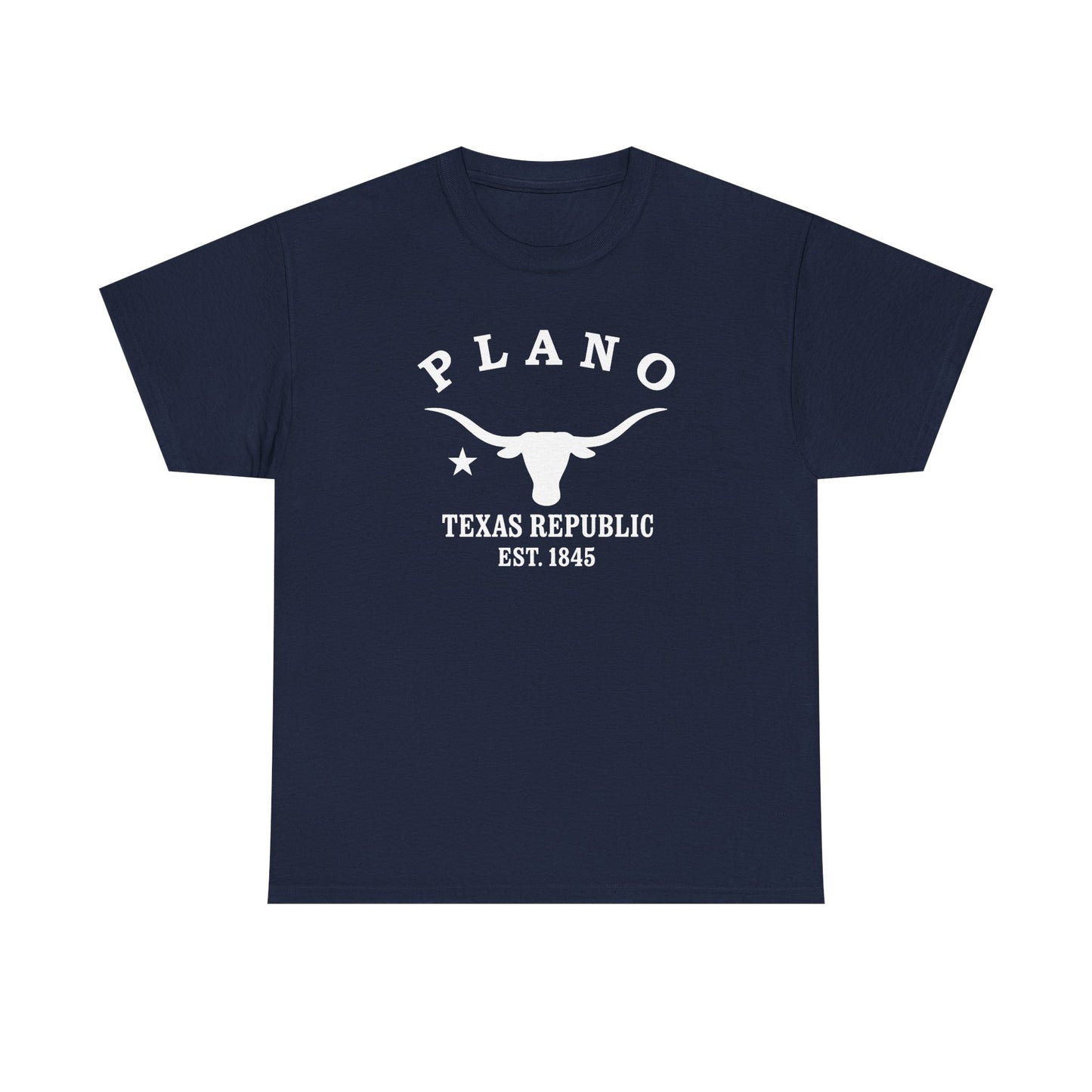 Plano Texas Vintage Retro Unisex Heavy Cotton Tee - White Logo