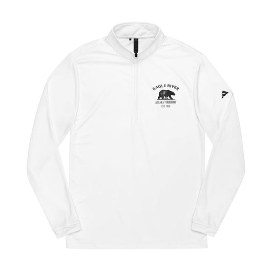 Eagle River Alaska Vintage Retro Quarter-Zip Embroidered Pullover - Black Logo
