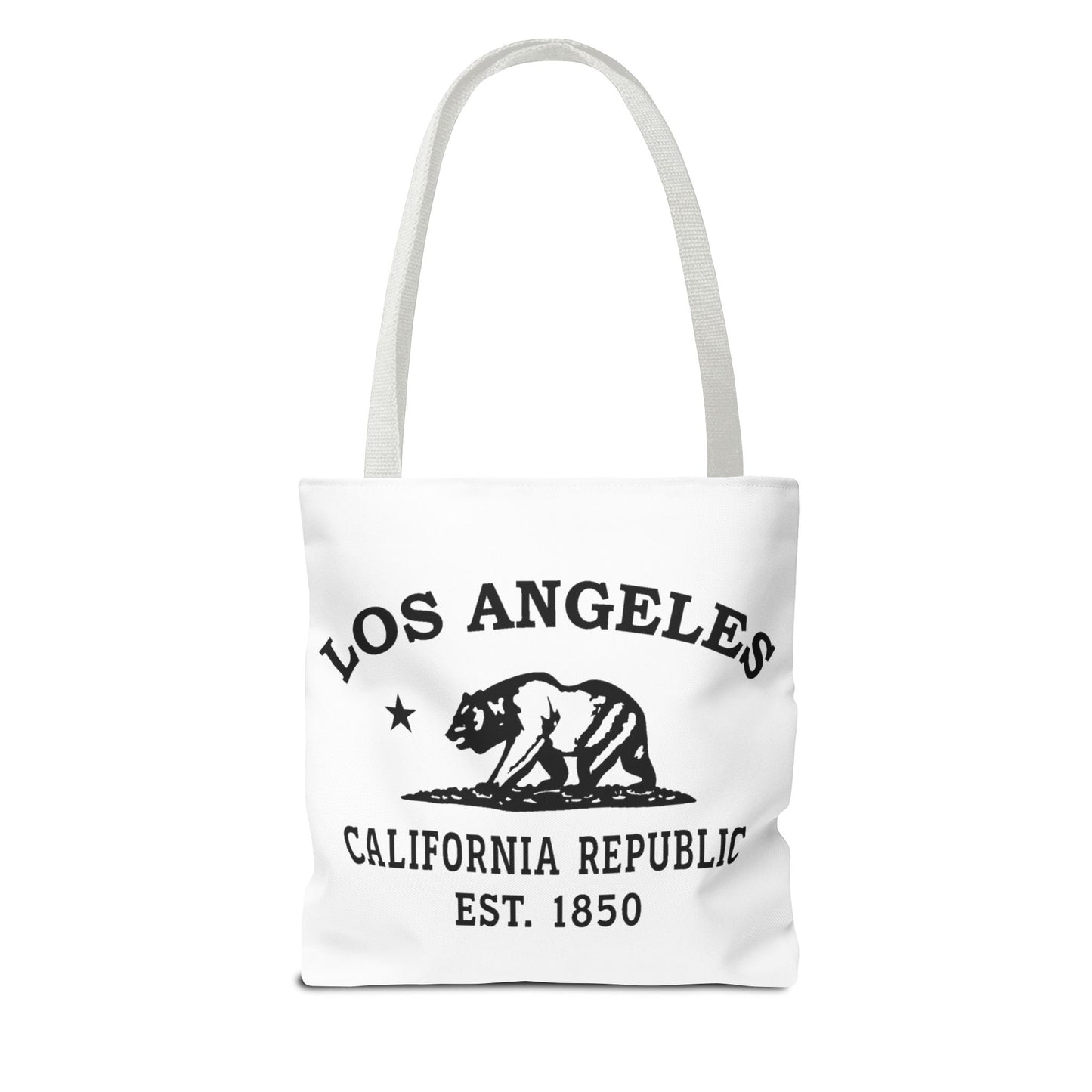 Los Angeles California Vintage Retro Light Canvas Tote - Black Logo