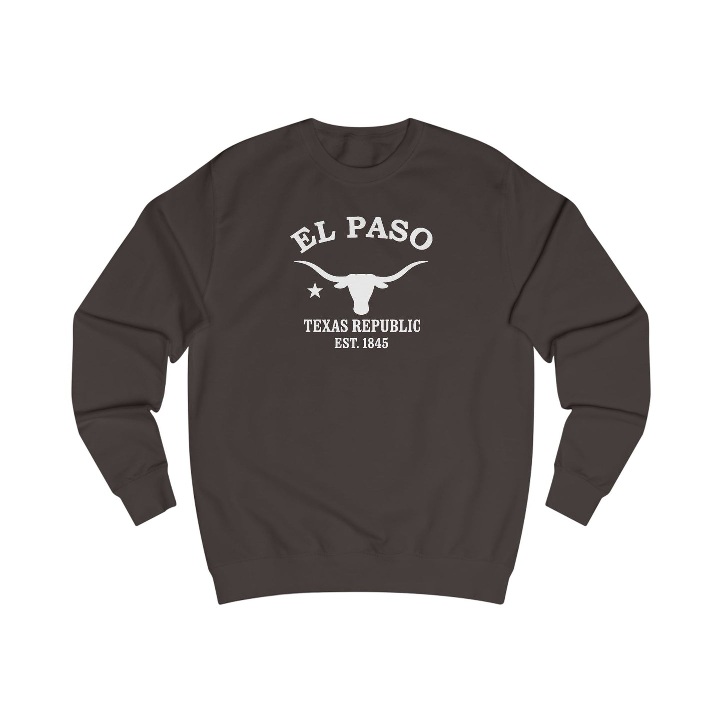 El Paso Texas Vintage Retro Premium Crewneck Sweatshirt - White Logo - Bottle Green
