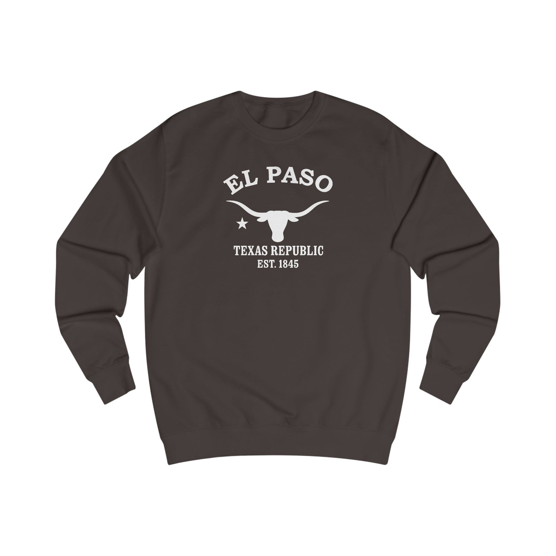 El Paso Texas Vintage Retro Premium Crewneck Sweatshirt - White Logo - Bottle Green