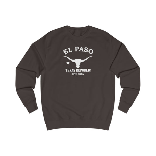 El Paso Texas Vintage Retro Premium Crewneck Sweatshirt - White Logo - Bottle Green