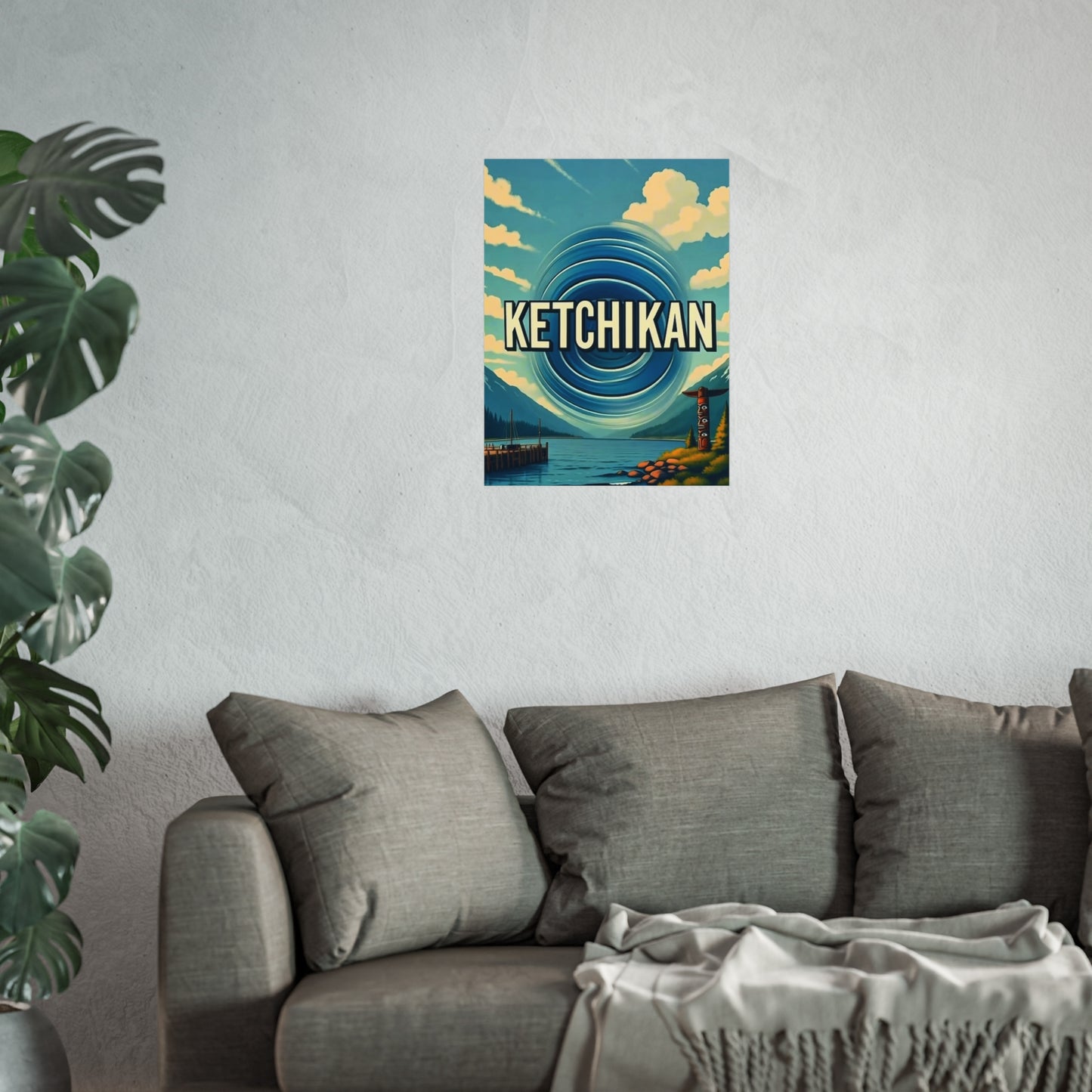 Ketchikan Alaska Vintage Retro Giclée Print Art Series Poster