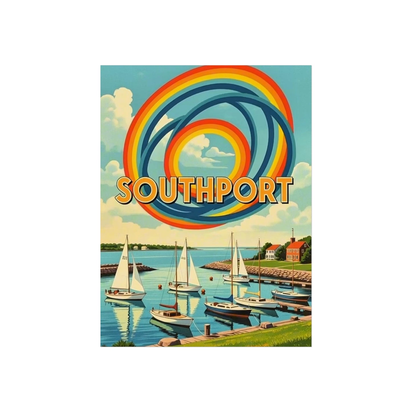 Southport Connecticut Vintage Retro Giclée Print Art Series Poster