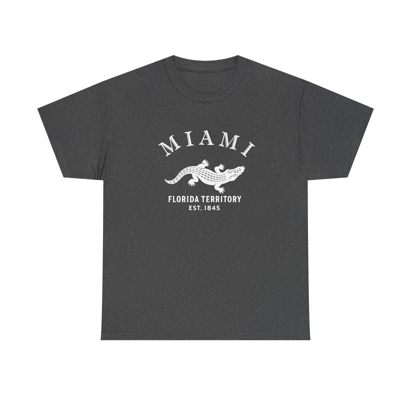 Miami Florida Vintage Retro Unisex Heavy Cotton Tee - White Logo