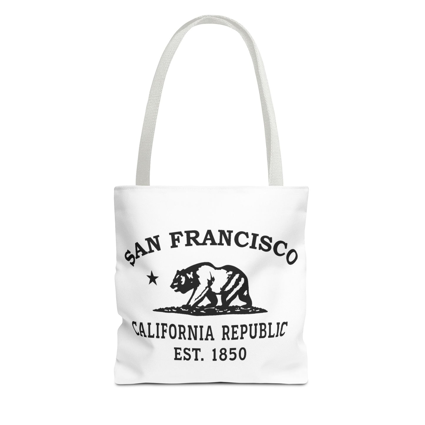 San Francisco California Vintage Retro Light Canvas Tote - Black Logo