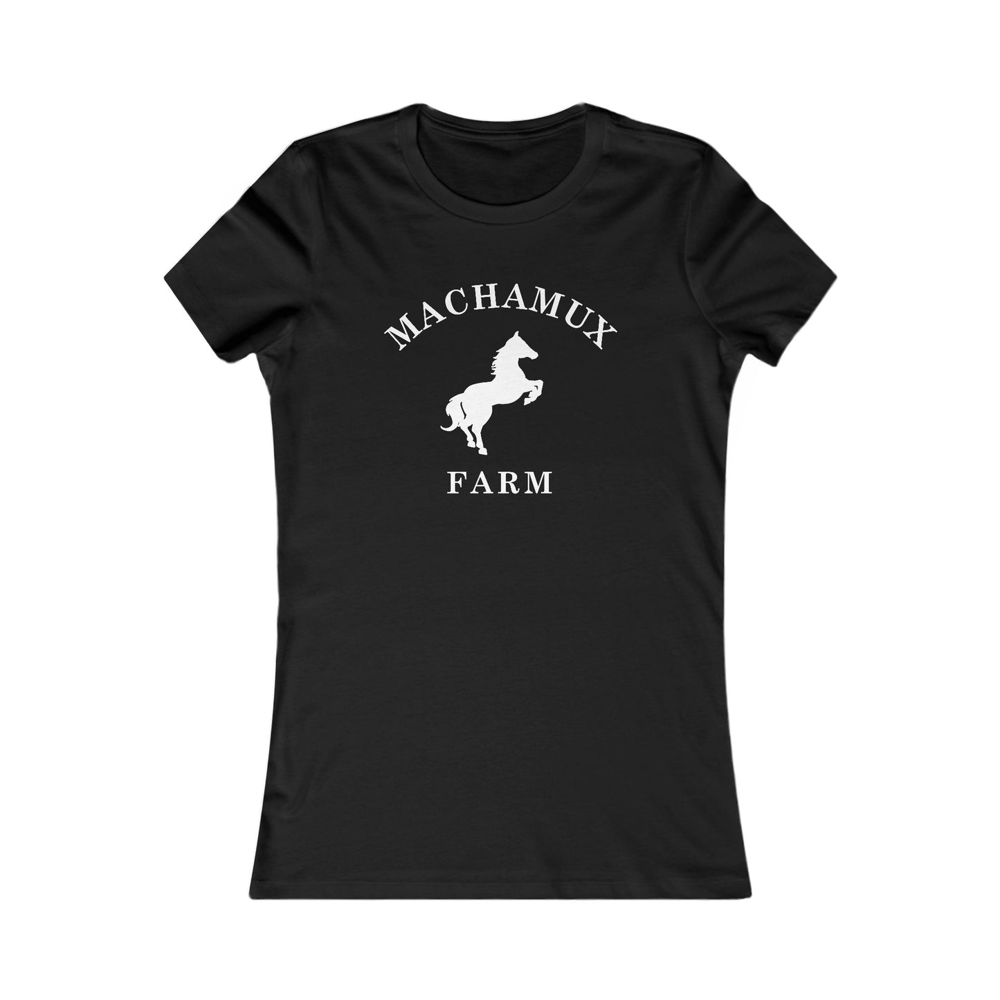 Machamux Farm Vintage Retro Womens Fitted Ringspun Cotton Tee - White Logo