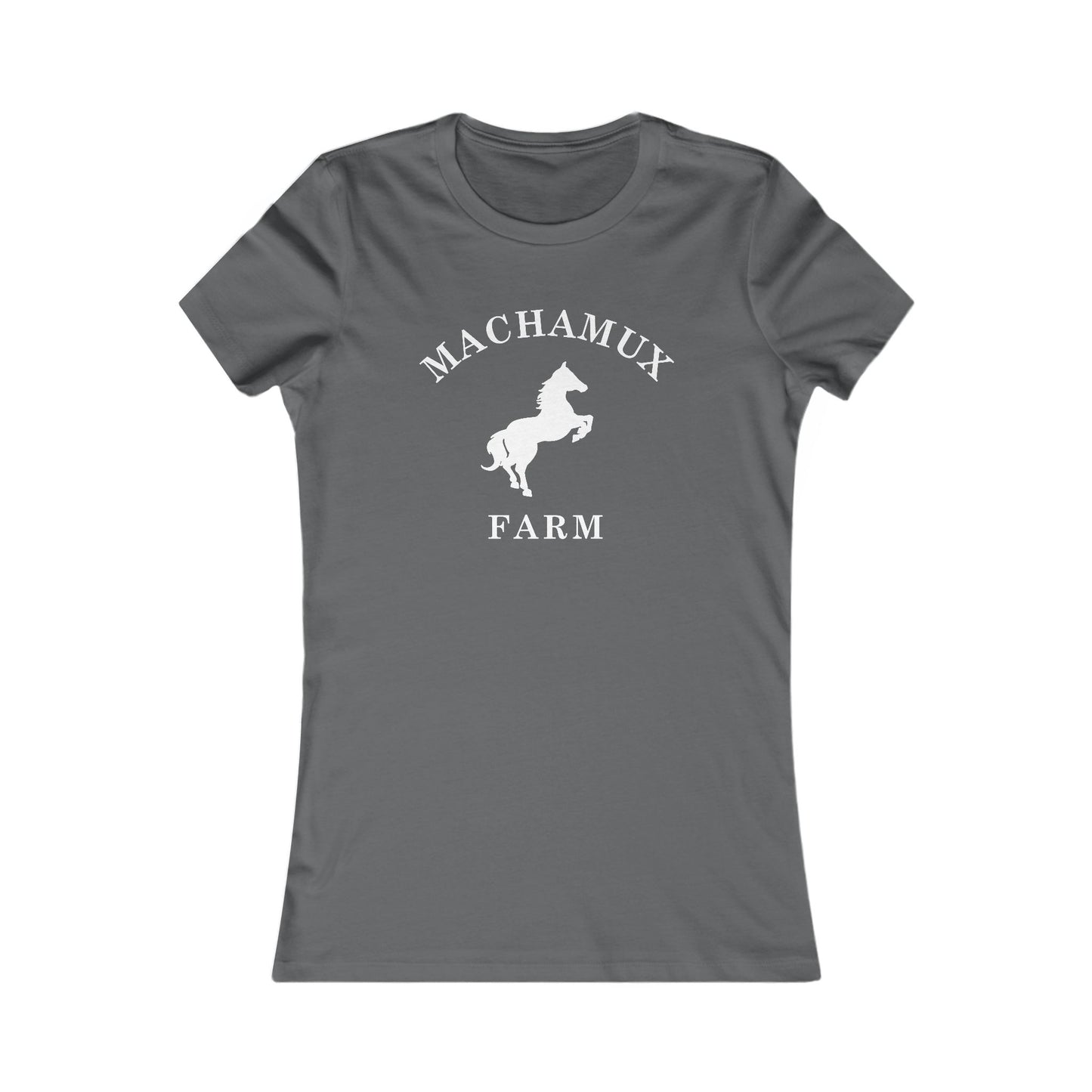Machamux Farm Vintage Retro Womens Fitted Ringspun Cotton Tee - White Logo