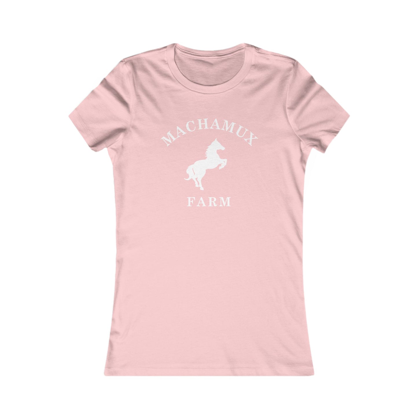 Machamux Farm Vintage Retro Womens Fitted Ringspun Cotton Tee - White Logo