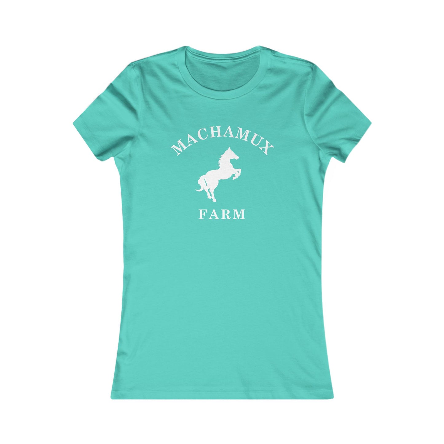 Machamux Farm Vintage Retro Womens Fitted Ringspun Cotton Tee - White Logo