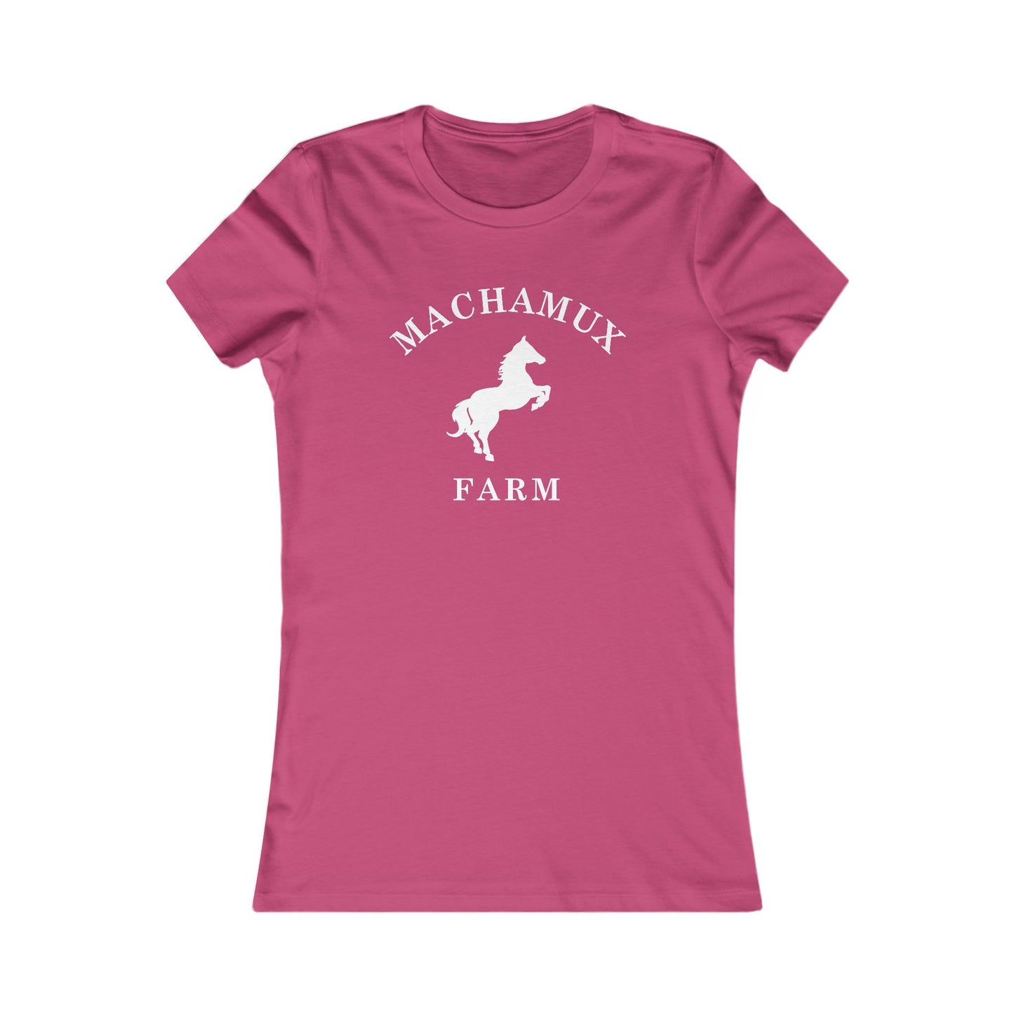 Machamux Farm Vintage Retro Womens Fitted Ringspun Cotton Tee - White Logo