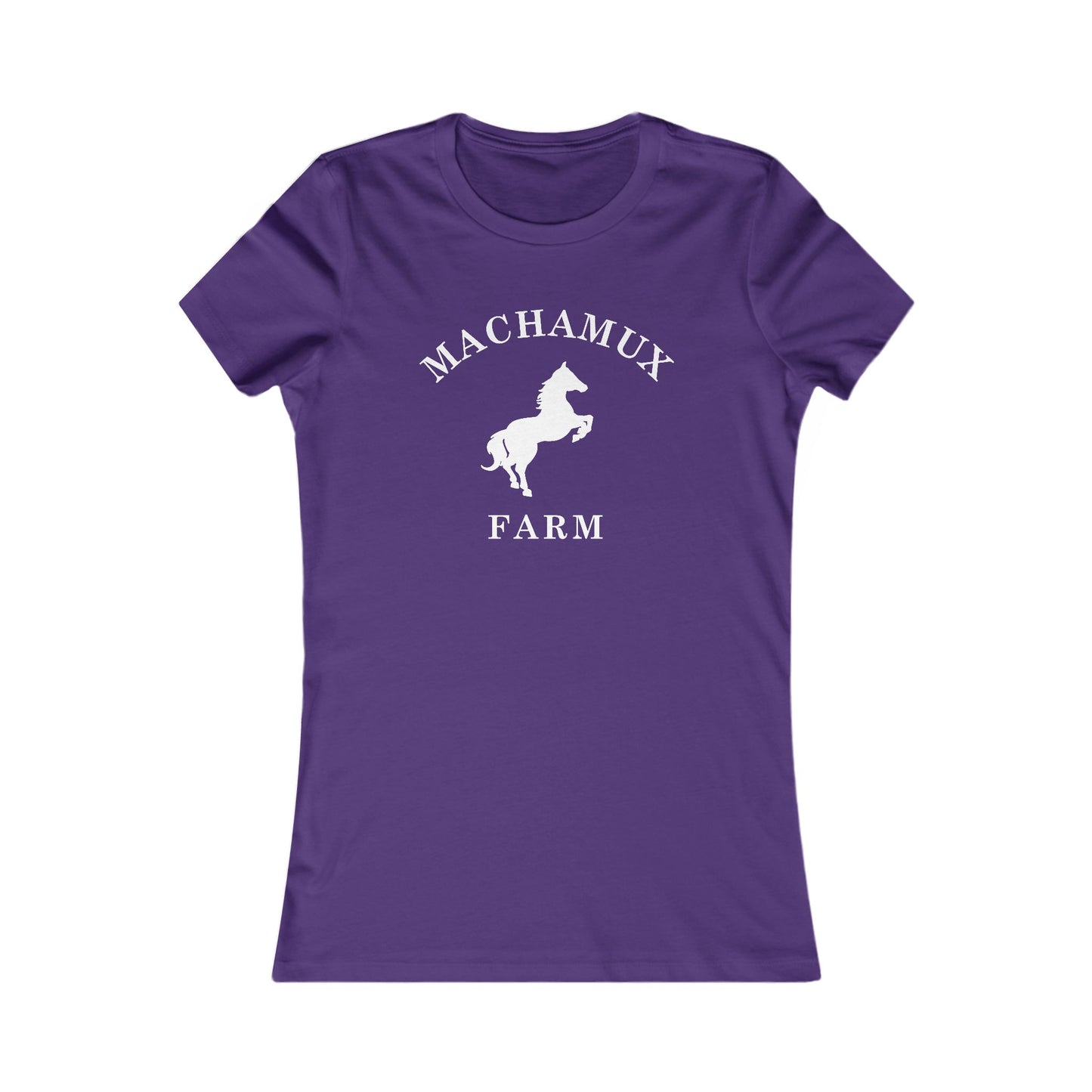 Machamux Farm Vintage Retro Womens Fitted Ringspun Cotton Tee - White Logo