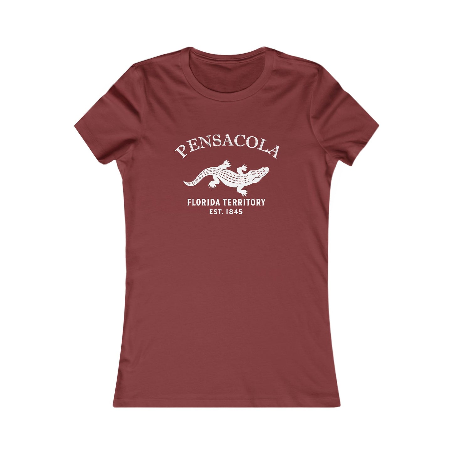 Pensacola Florida Vintage Retro Womens Fitted Ringspun Cotton Tee - White Logo