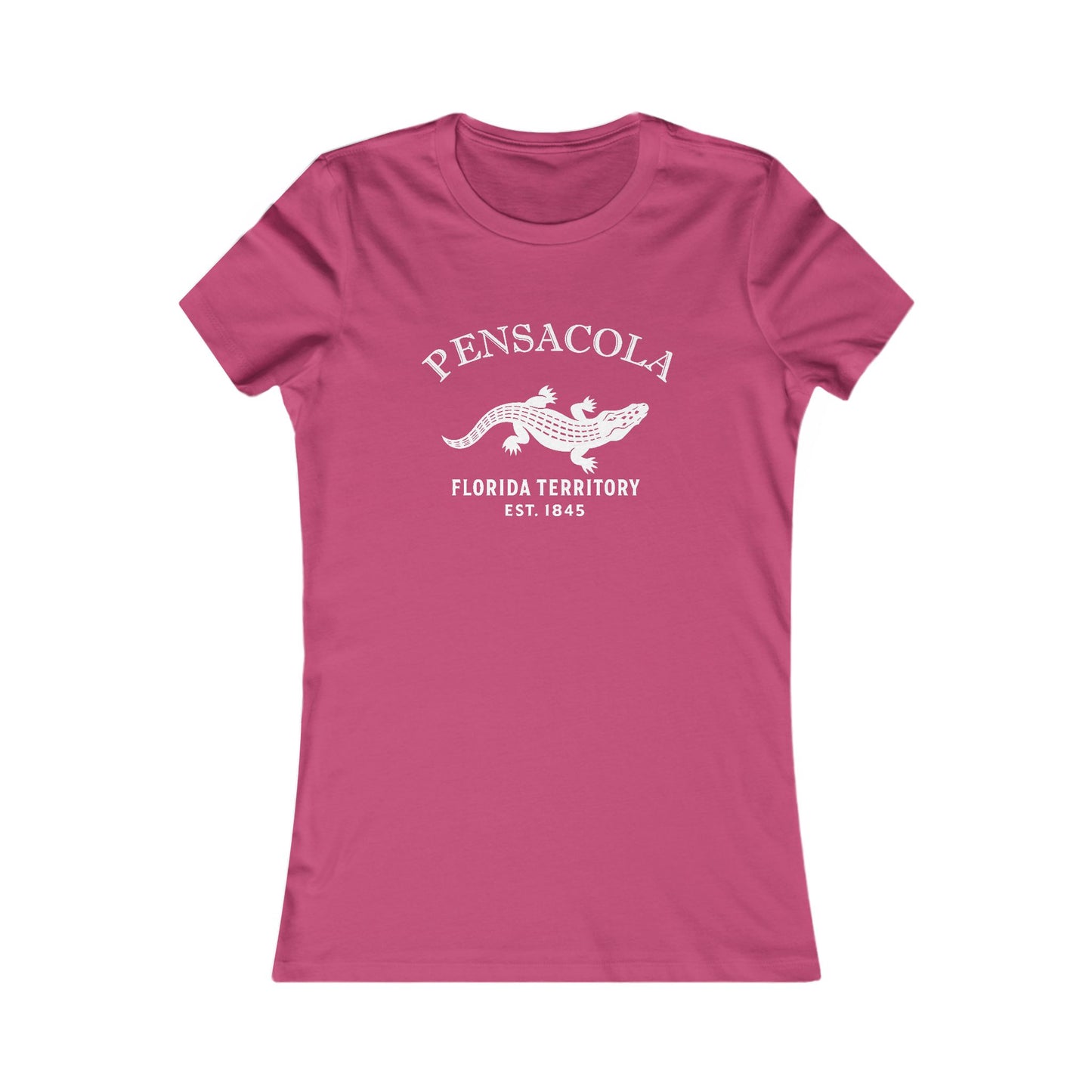 Pensacola Florida Vintage Retro Womens Fitted Ringspun Cotton Tee - White Logo