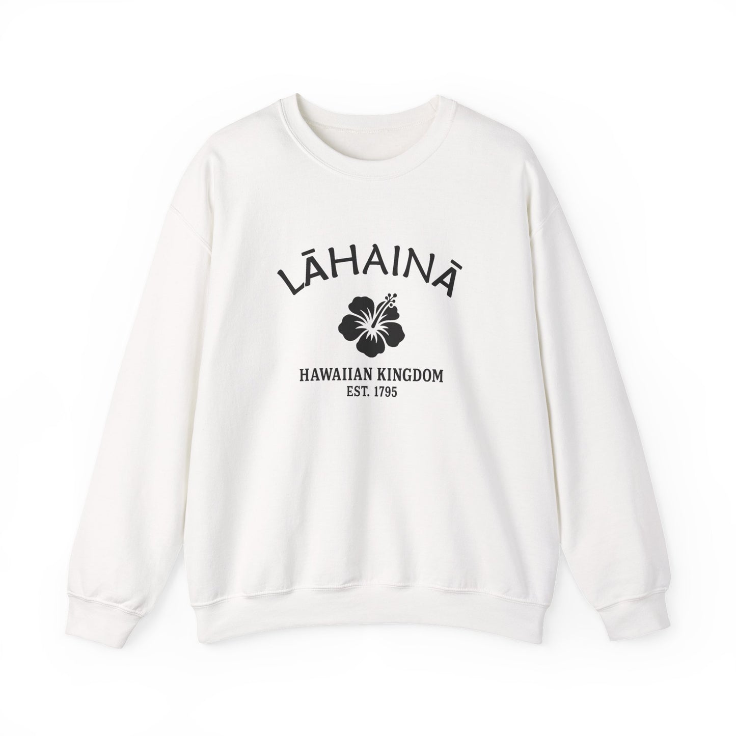 Lahaina Hawaii Vintage Retro Unisex Heavy Crewneck Sweatshirt - Black Logo