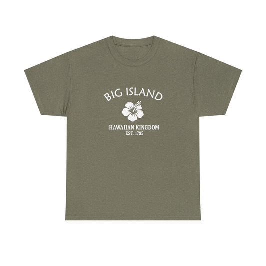 Big Island Hawaii Vintage Retro Unisex Heavy Cotton Tee - White Logo