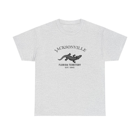 Jacksonville Florida Vintage Retro Unisex Heavy Cotton Tee - Black Logo
