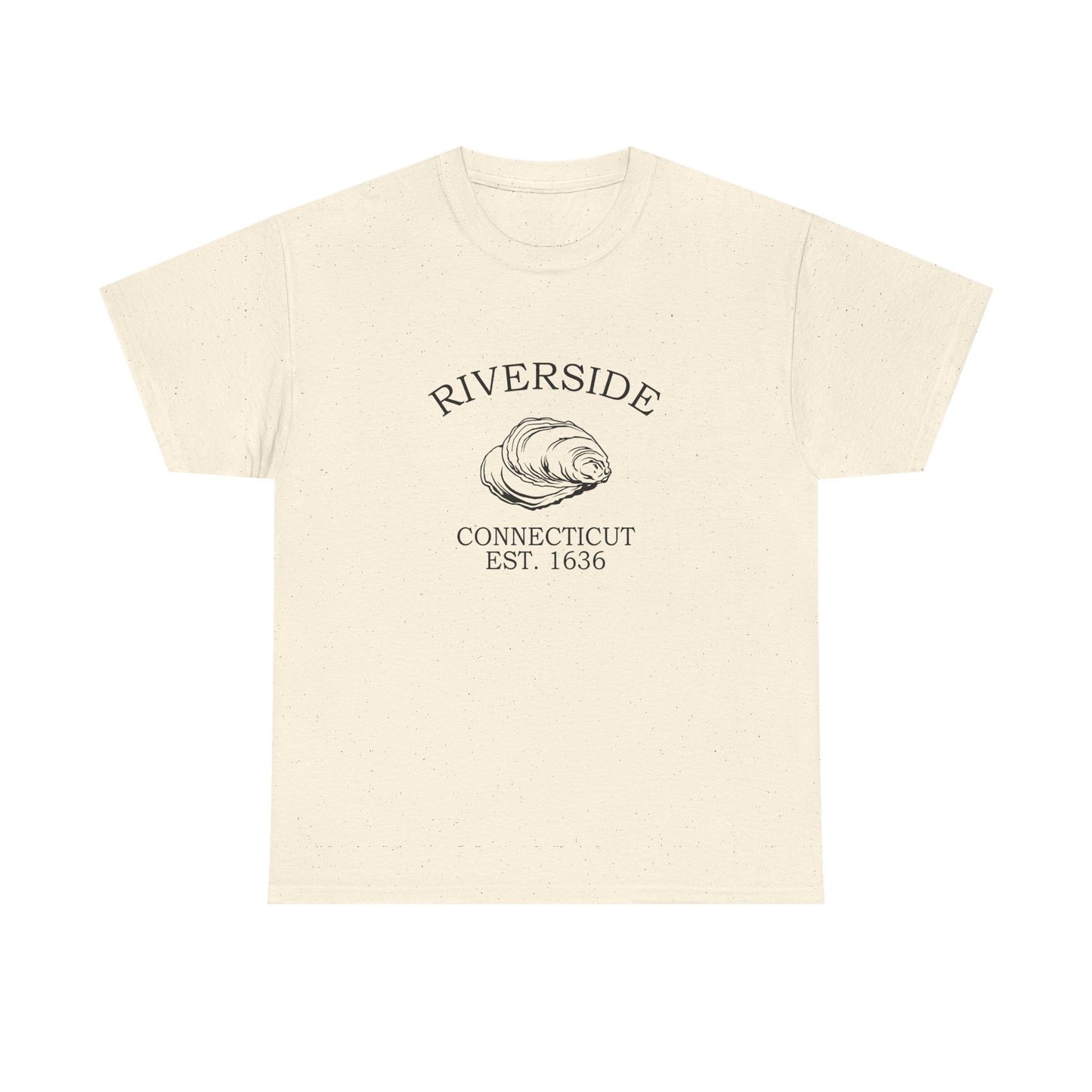 Riverside Connecticut Vintage Retro Unisex Heavy Cotton Tee - Black Logo