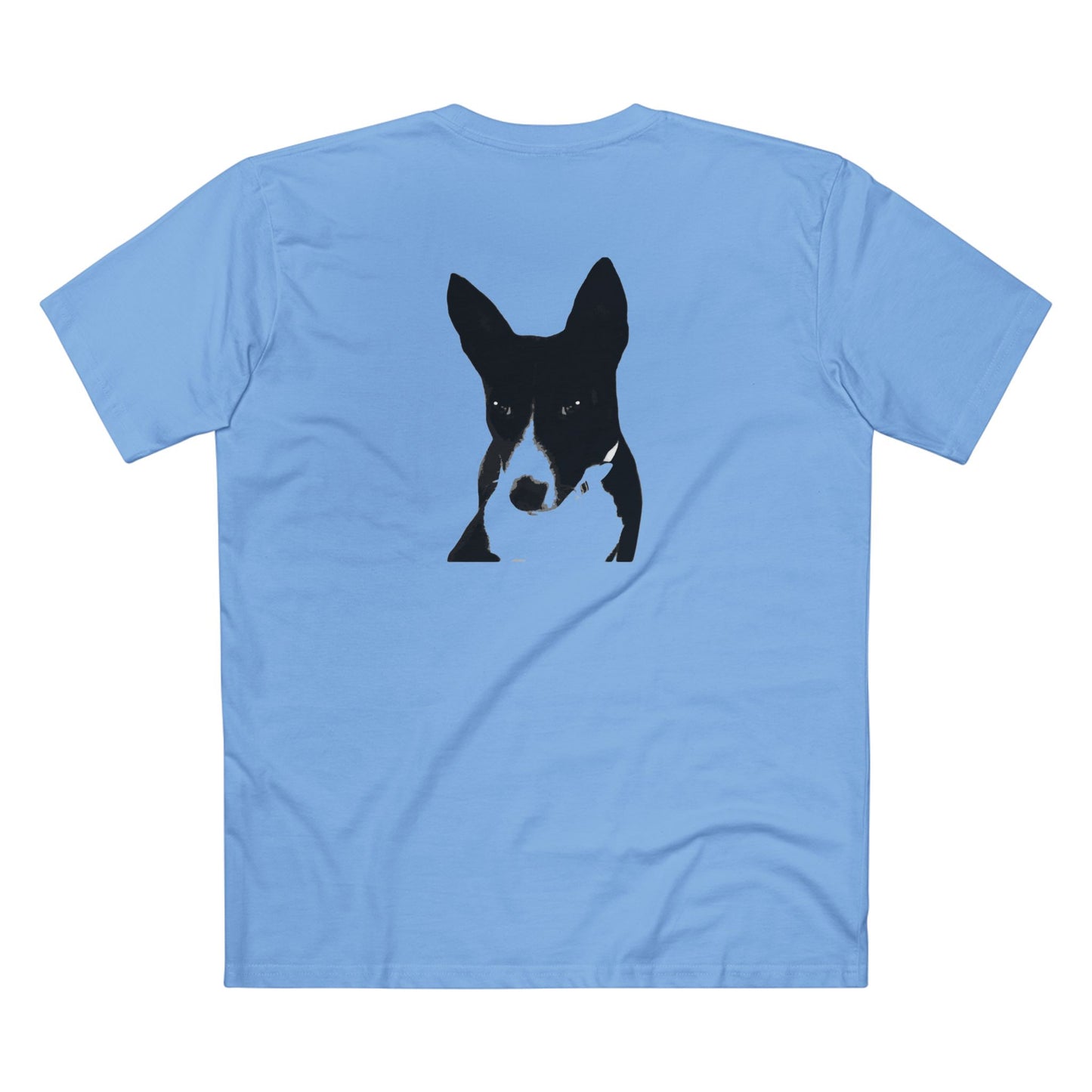 A Life Well Lived Basenji Front & Rear Printed Retro Art Cotton Tee - Black Logo