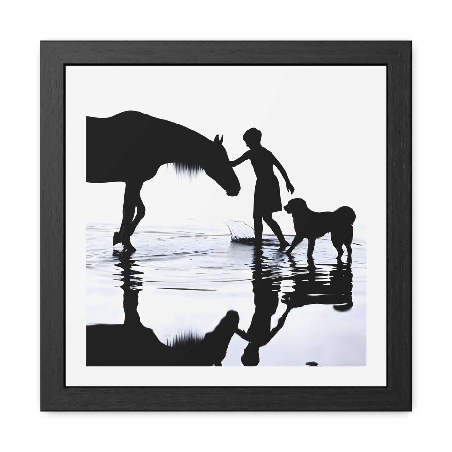 Hand on the Mane - Tide & Light Series Framed Poster