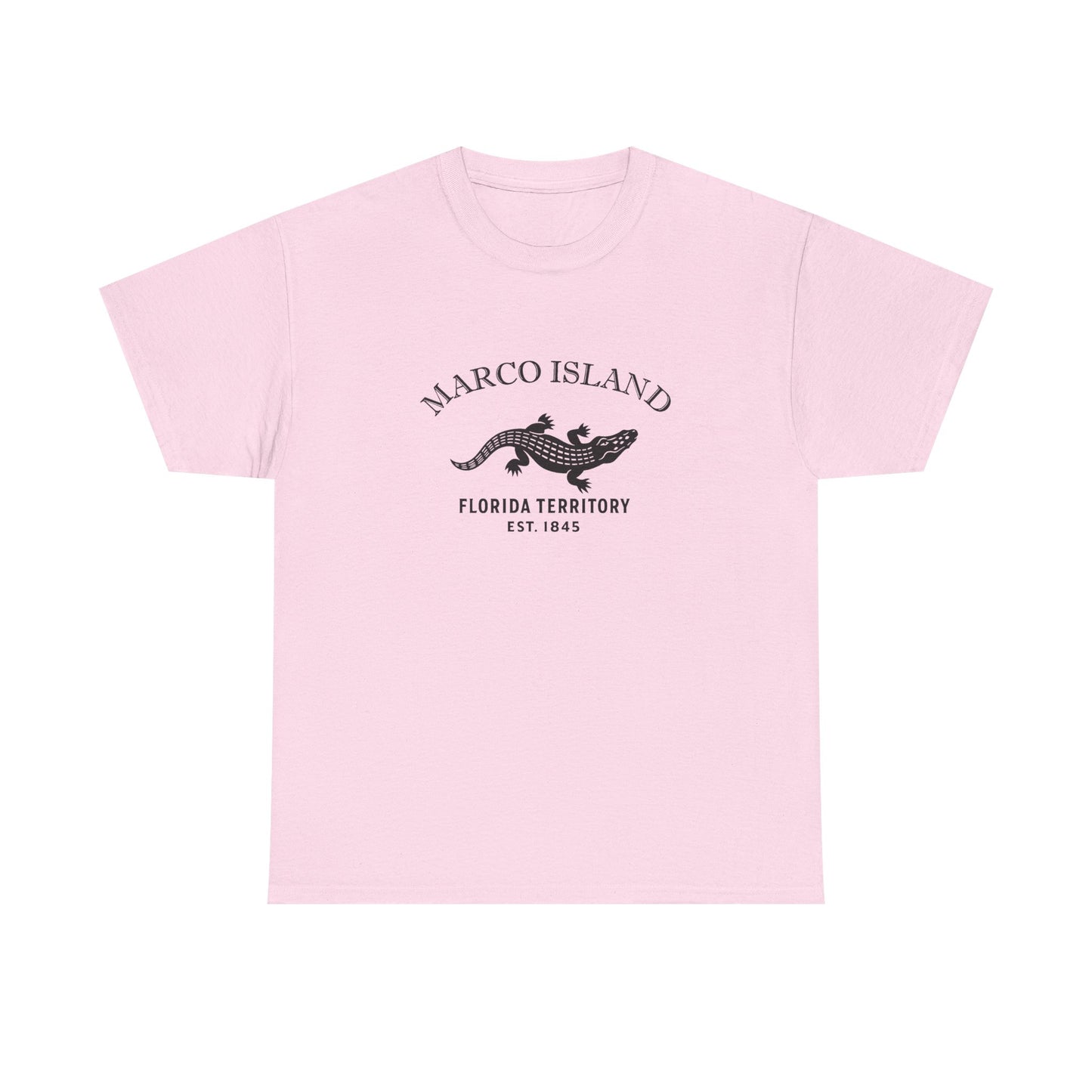 Marco Island Florida Vintage Retro Unisex Heavy Cotton Tee - Black Logo