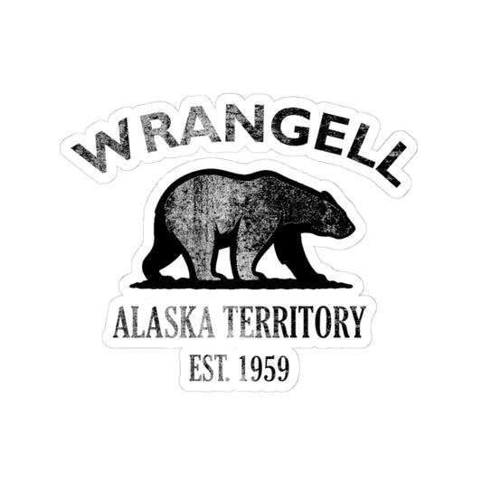 Wrangell Alaska Vintage Retro Vinyl Sticker - Black Logo