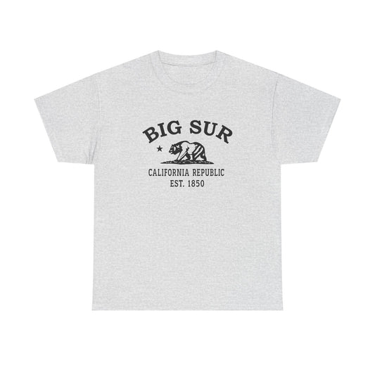 Big Sur California Vintage Retro Unisex Heavy Cotton Tee - Black Logo