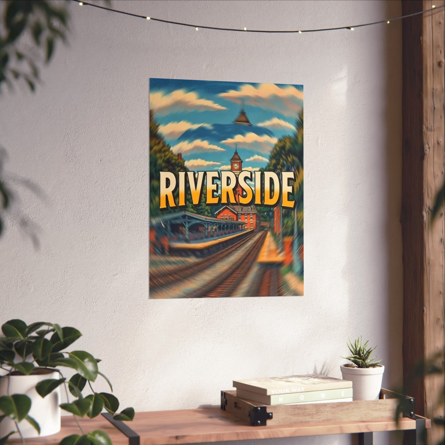 Riverside Connecticut Vintage Retro Giclée Print Art Series Poster