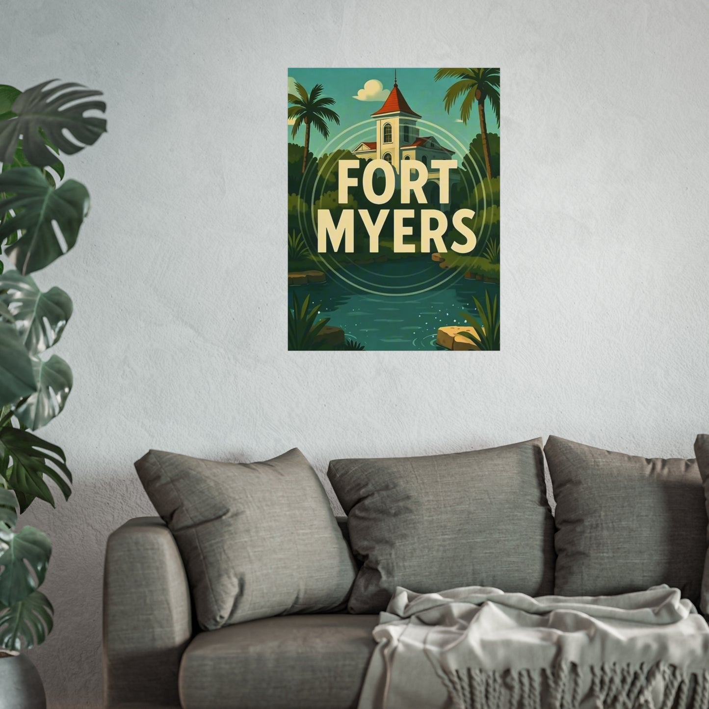 Fort Myers Florida Vintage Retro Giclée Print Art Series Poster
