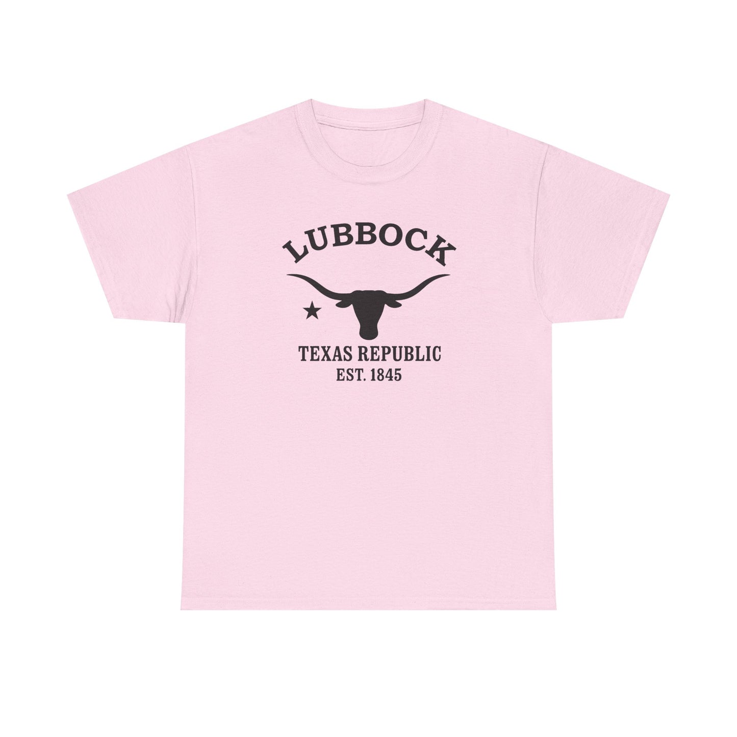 Lubbock Texas Vintage Retro Unisex Heavy Cotton Tee - Black Logo