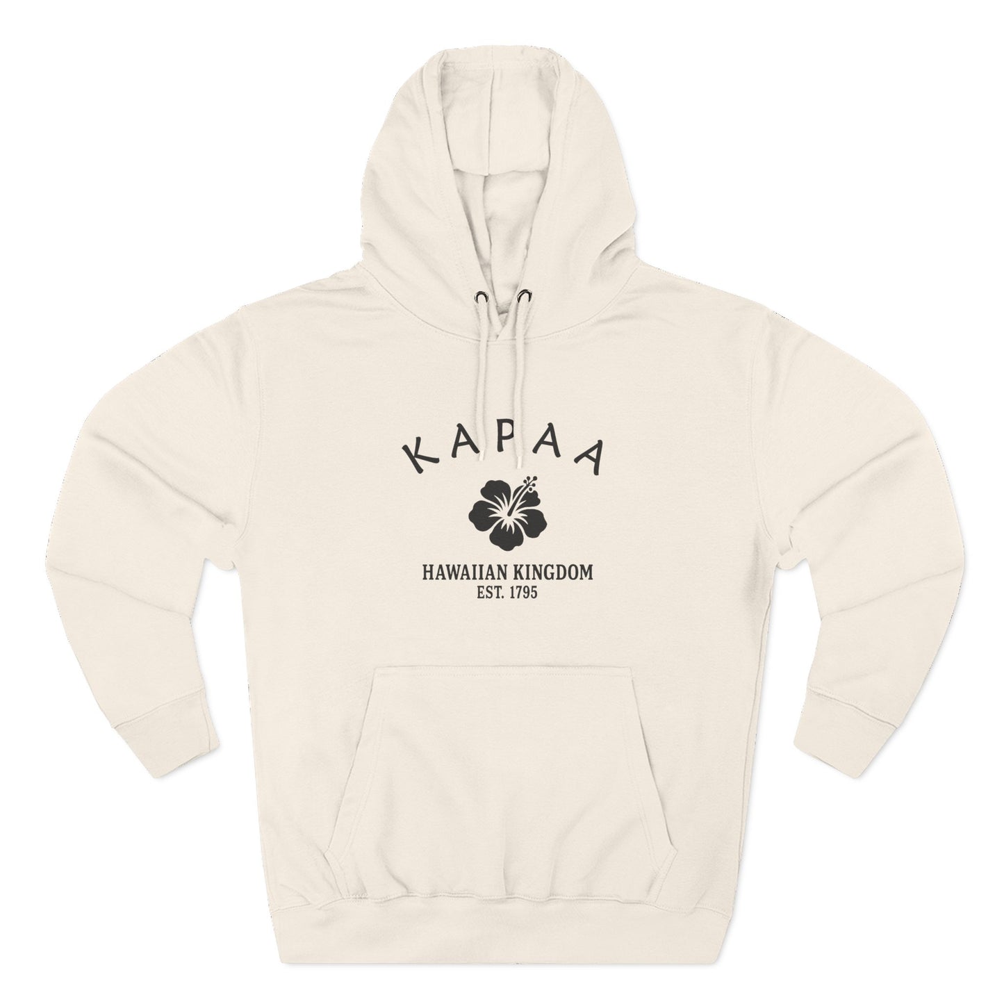 Kapaa Hawaii Vintage Retro Unisex Heavy Cotton Hoodie - Black Logo