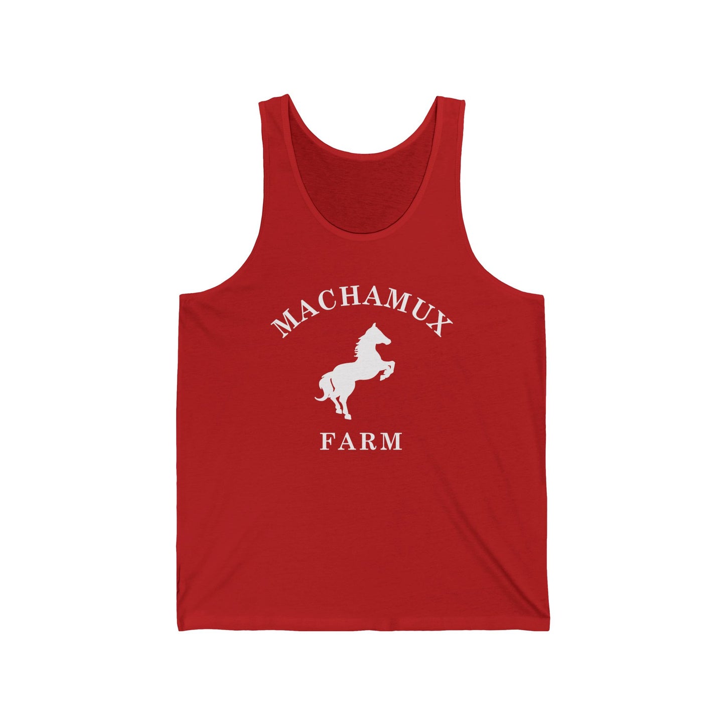 Machamux Farm Vintage Retro Unisex Cotton Jersey Tank Top - White Logo