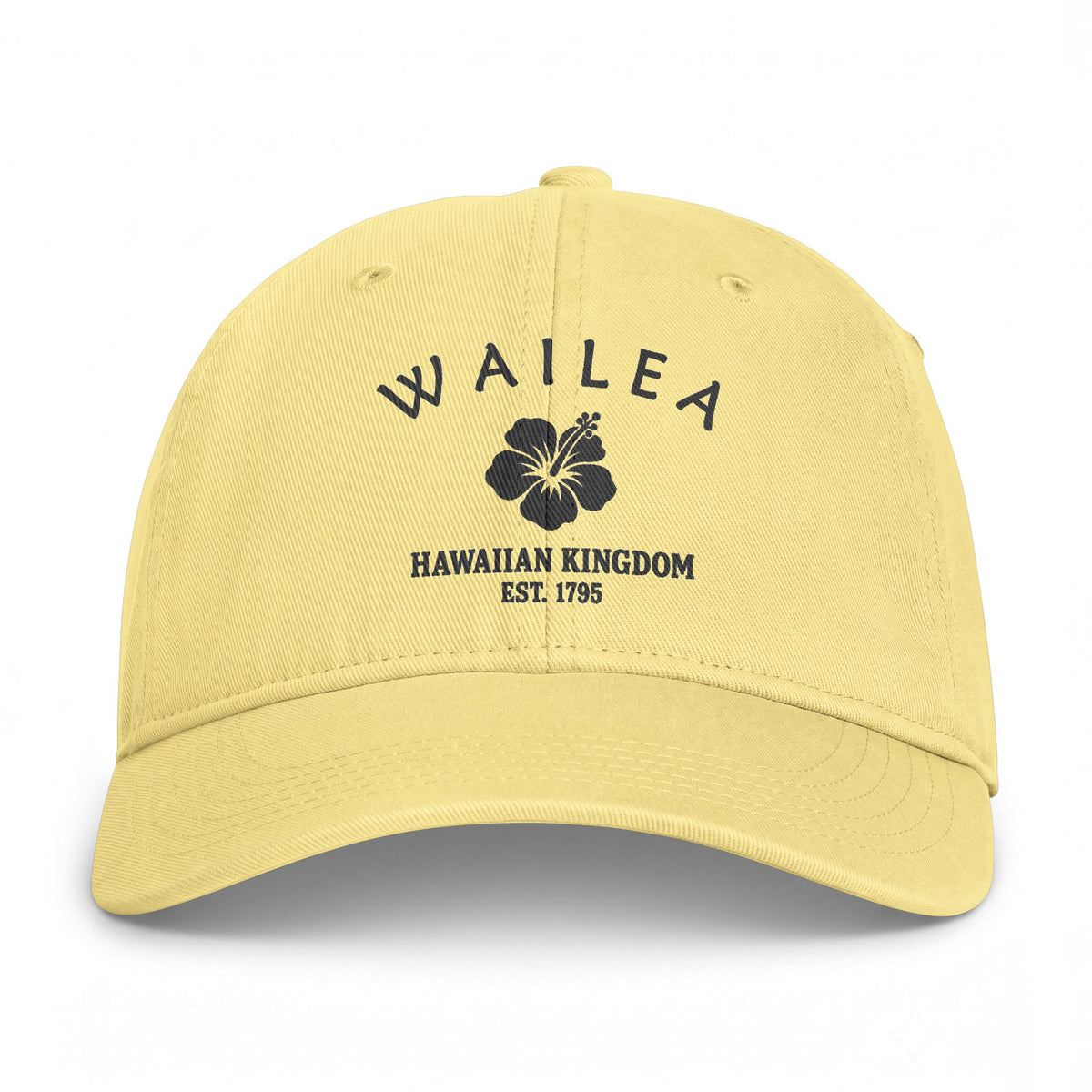 Wailea Hawaii Distressed Cotton Cap - Charcoal Print Logo