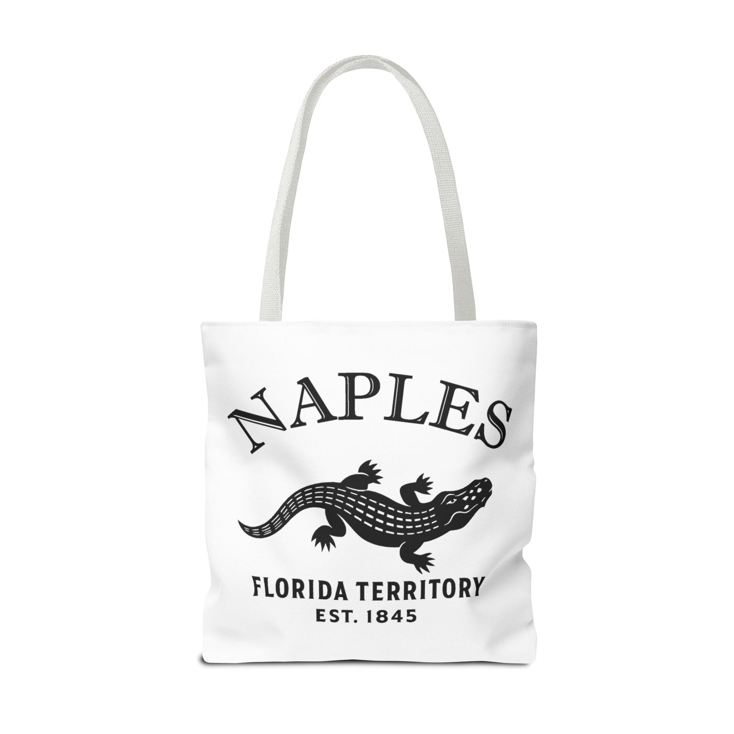 Naples Florida Vintage Retro Light Canvas Tote - Black Logo
