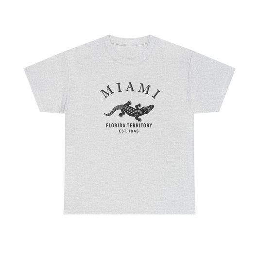 Miami Florida Vintage Retro Unisex Heavy Cotton Tee - Black Logo