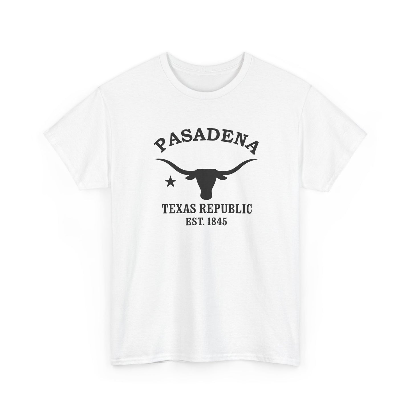 Pasadena Texas Vintage Retro Unisex Heavy Cotton Tee - Black Logo