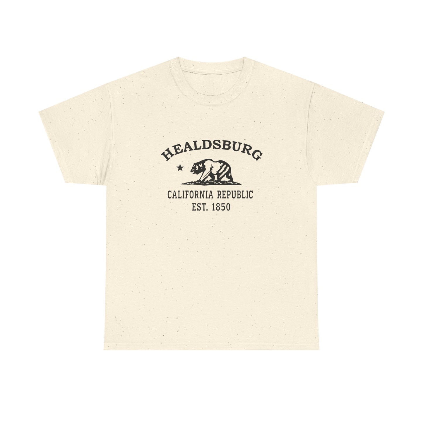 Healdsburg California Vintage Retro Unisex Heavy Cotton Tee - Black Logo